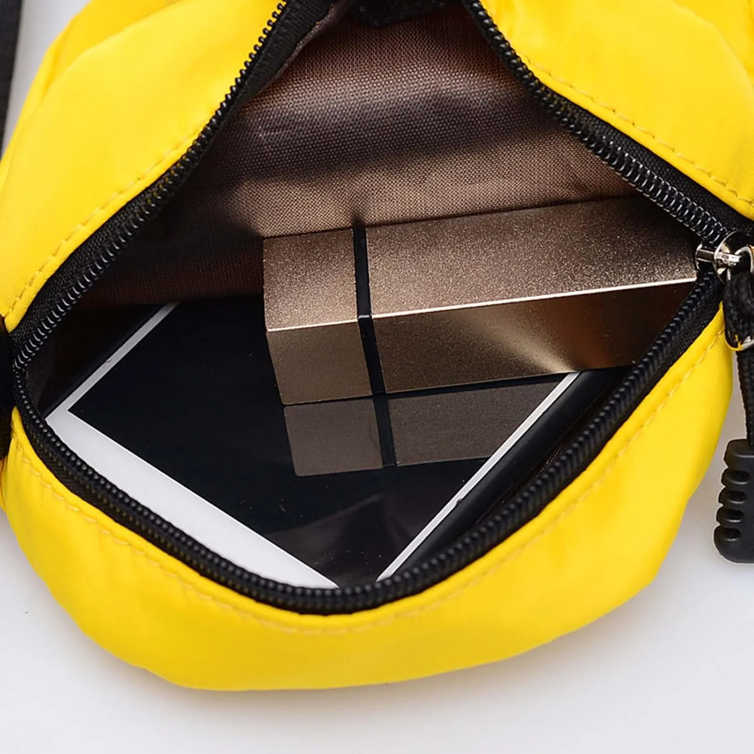 Leather Shoulder Bag for Women 2022 New Korean Fashion Simple Casual One Shoulder Crossbody Nylon (Yellow, One Size)