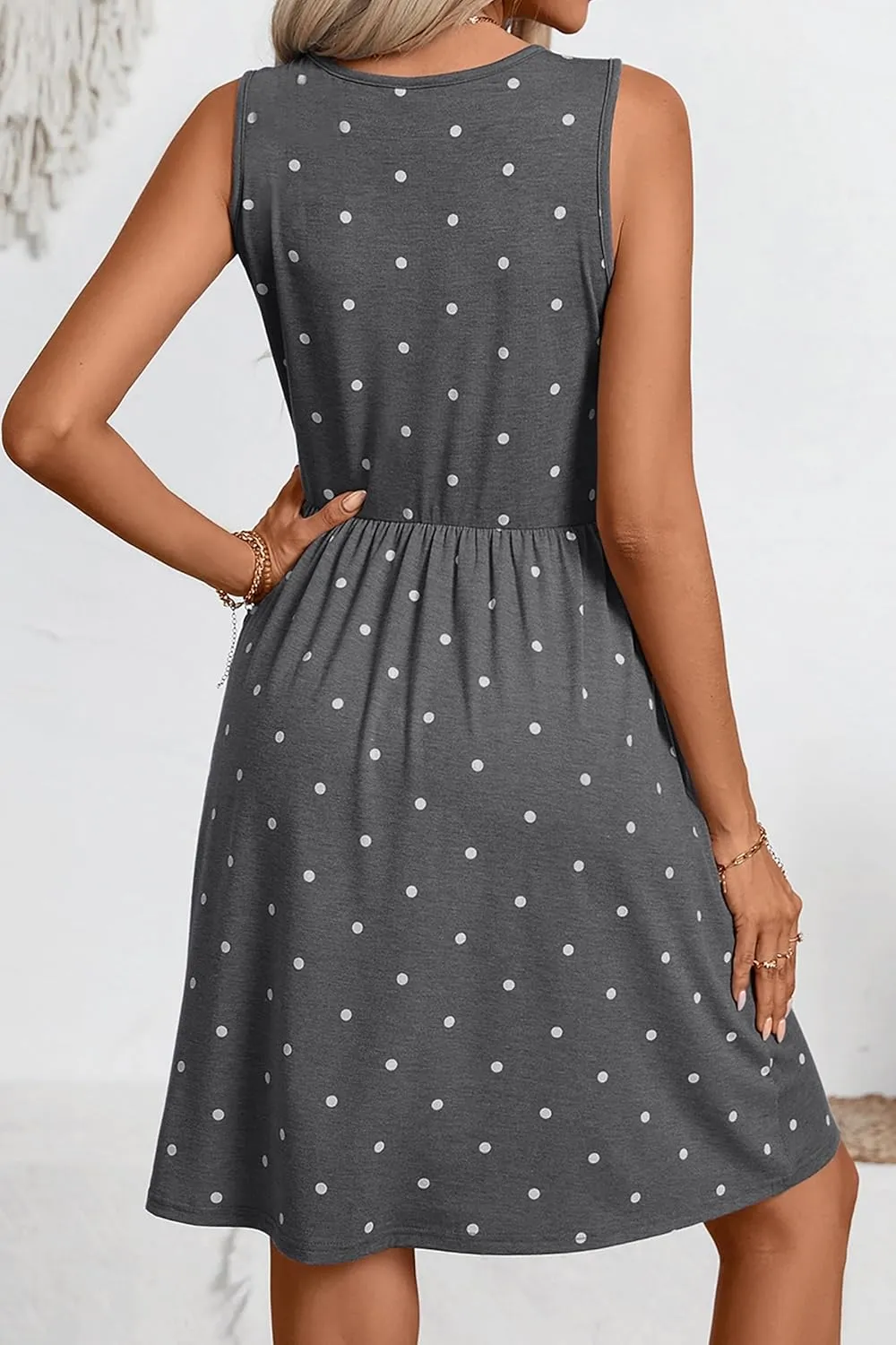 levaca Womens Summer Tank Dress Sleeveless Casual High Waist A-line Beach Sundress 2024