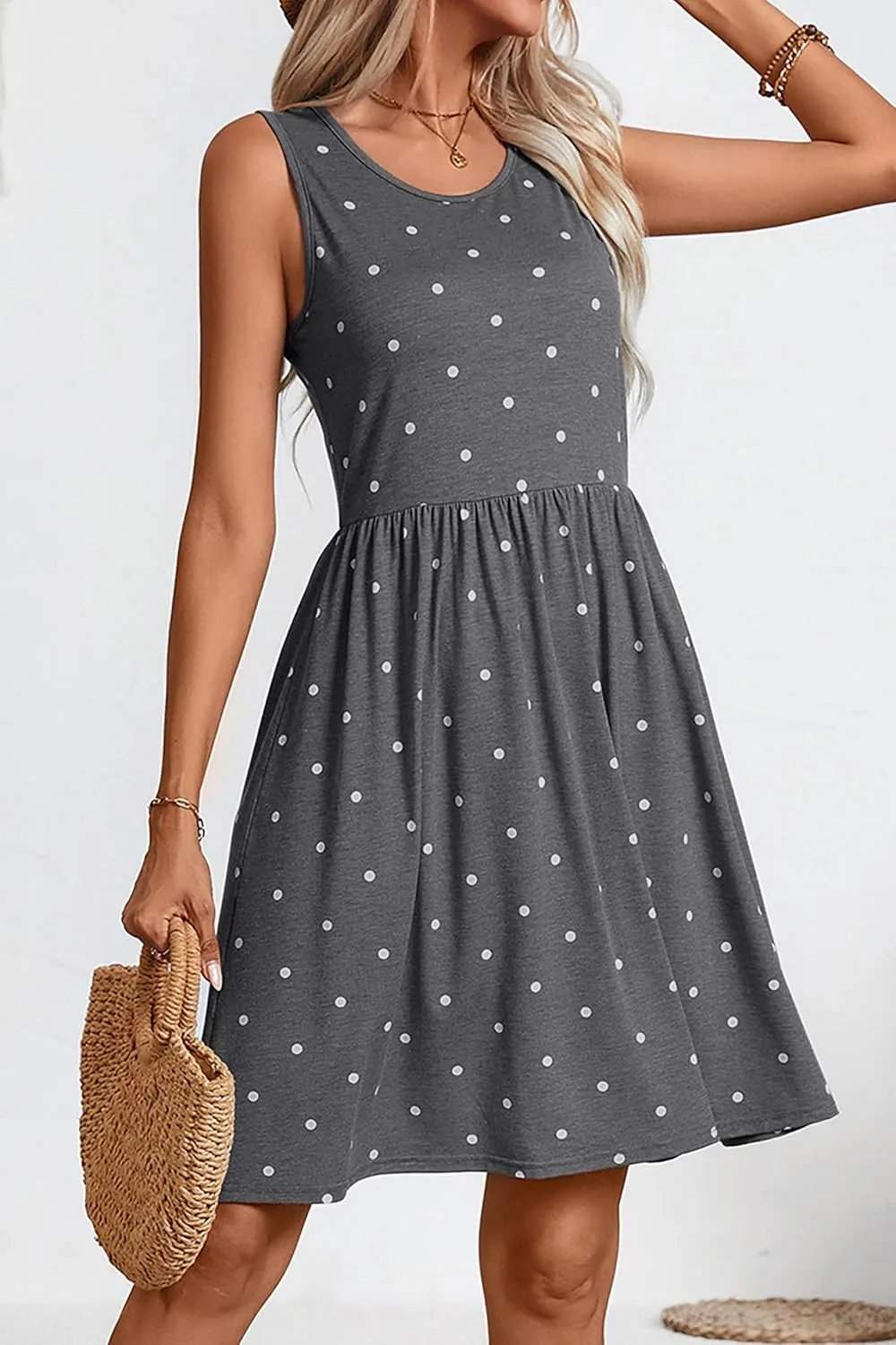levaca Womens Summer Tank Dress Sleeveless Casual High Waist A-line Beach Sundress 2024
