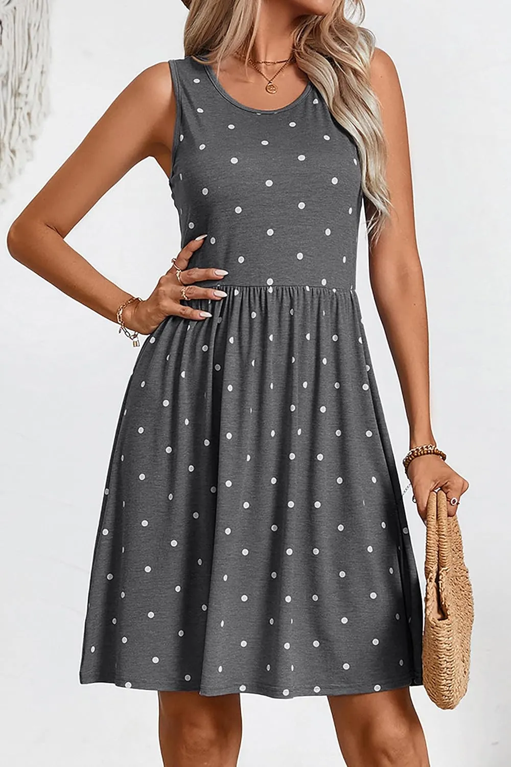 levaca Womens Summer Tank Dress Sleeveless Casual High Waist A-line Beach Sundress 2024