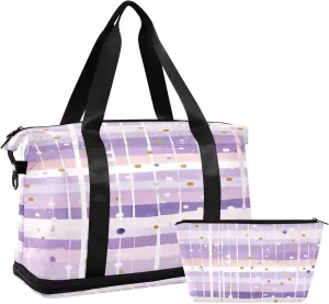 Lilic Stripe Sports Gym Bag with Waterproof Dry Wet Pocket, Travel Duffel Bag for Women MenWorkout Bag Fits Yoga, Swimming