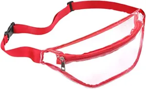 Men Shoulder Bags Waist Bag Clear Fanny Pack Women Small Clear Waist Bags Cute Waist Pack With (Red, One Size)
