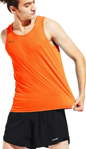 Men's Running Tank Top Ultra Lightweight Marathon Singlet Shirts Dry Fit Workout Sleeveless T-Shirt