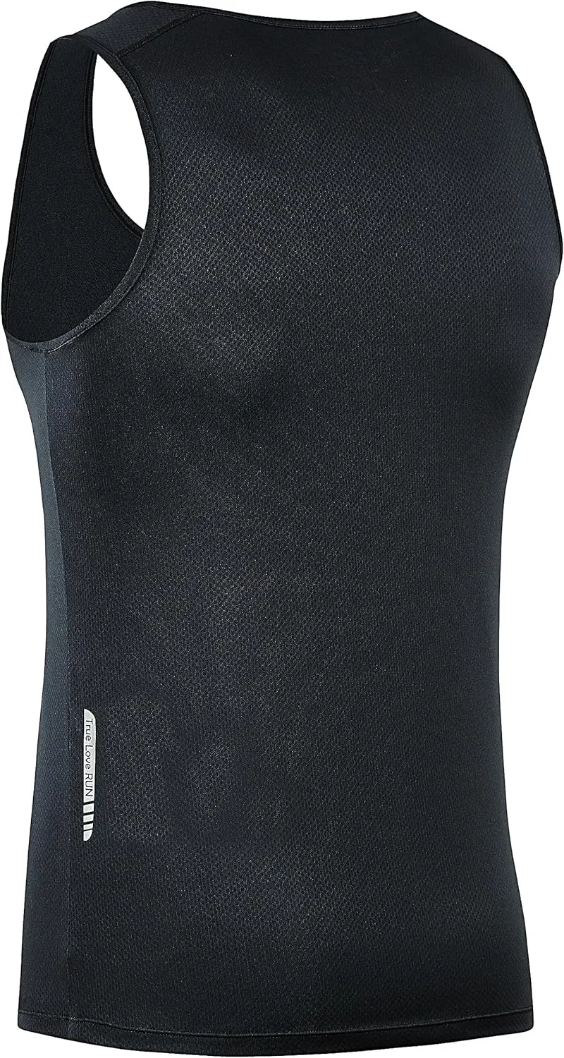 Men's Running Tank Top Ultra Lightweight Marathon Singlet Shirts Dry Fit Workout Sleeveless T-Shirt