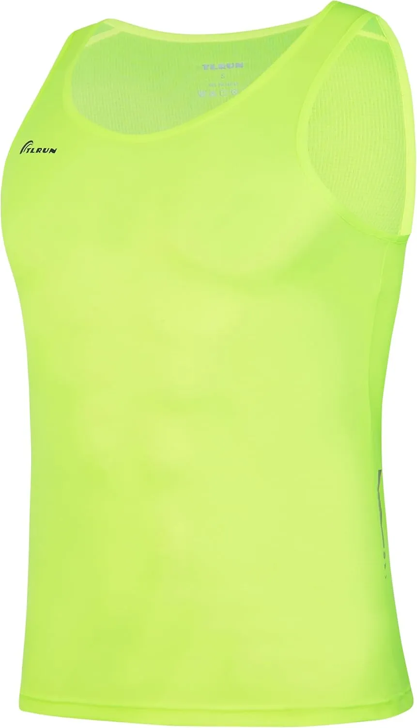 Men's Running Tank Top Ultra Lightweight Marathon Singlet Shirts Dry Fit Workout Sleeveless T-Shirt