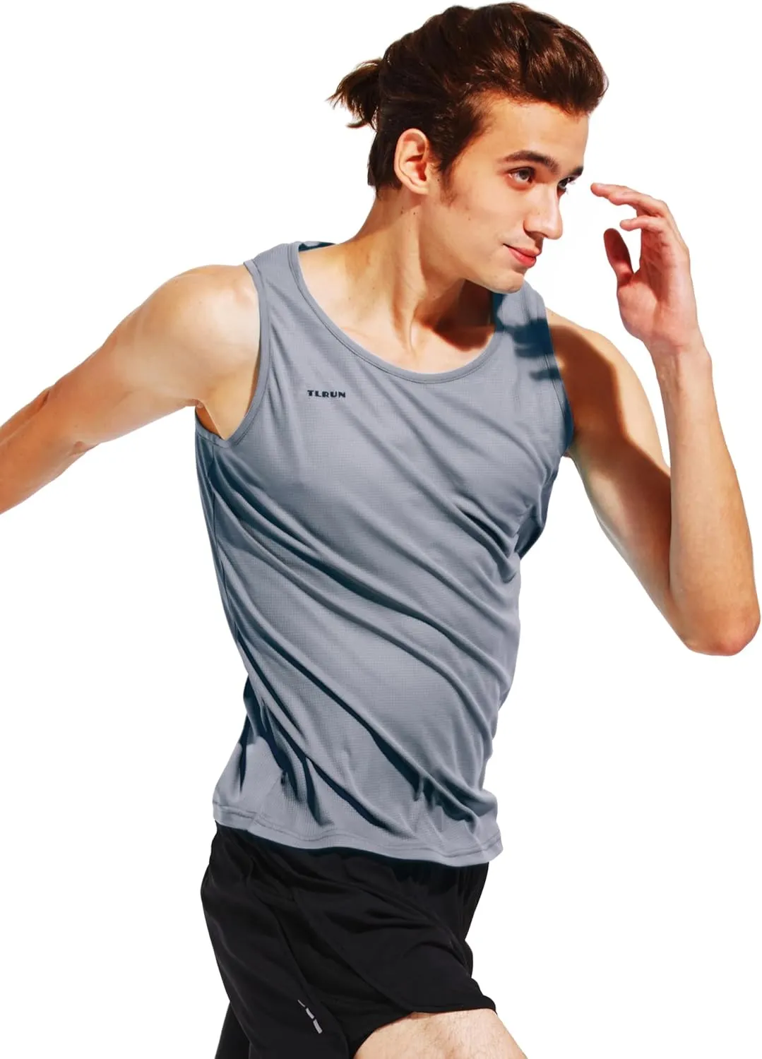 Men's Running Tank Top Ultra Lightweight Marathon Singlet Shirts Dry Fit Workout Sleeveless T-Shirt