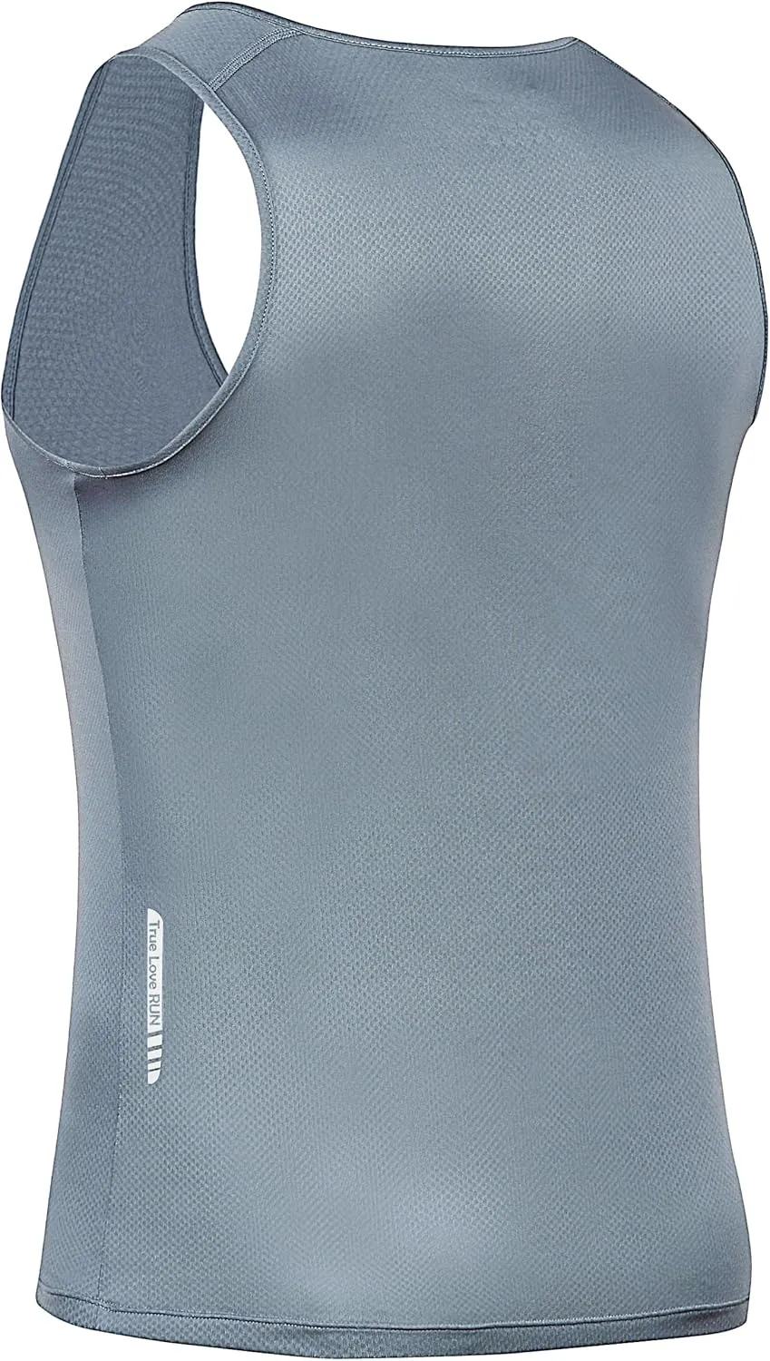 Men's Running Tank Top Ultra Lightweight Marathon Singlet Shirts Dry Fit Workout Sleeveless T-Shirt