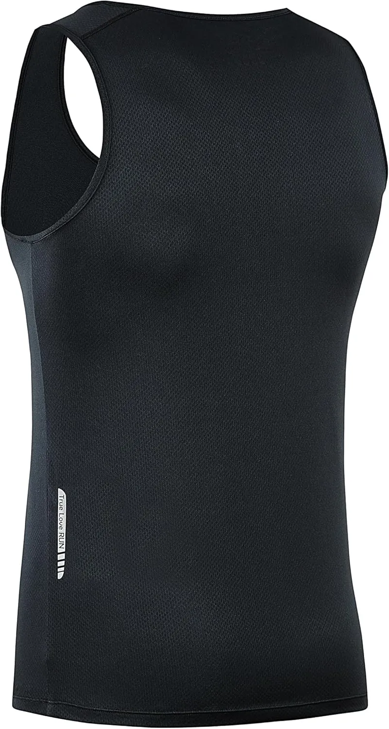 Men's Running Tank Top Ultra Lightweight Marathon Singlet Shirts Dry Fit Workout Sleeveless T-Shirt