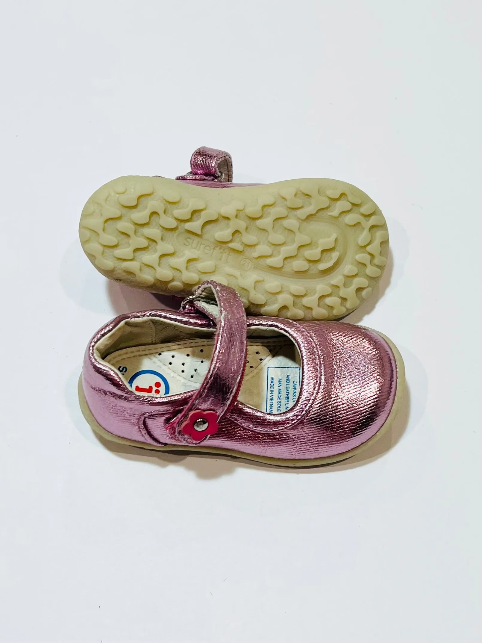 Metallic pink Mary-Janes - Size EU21