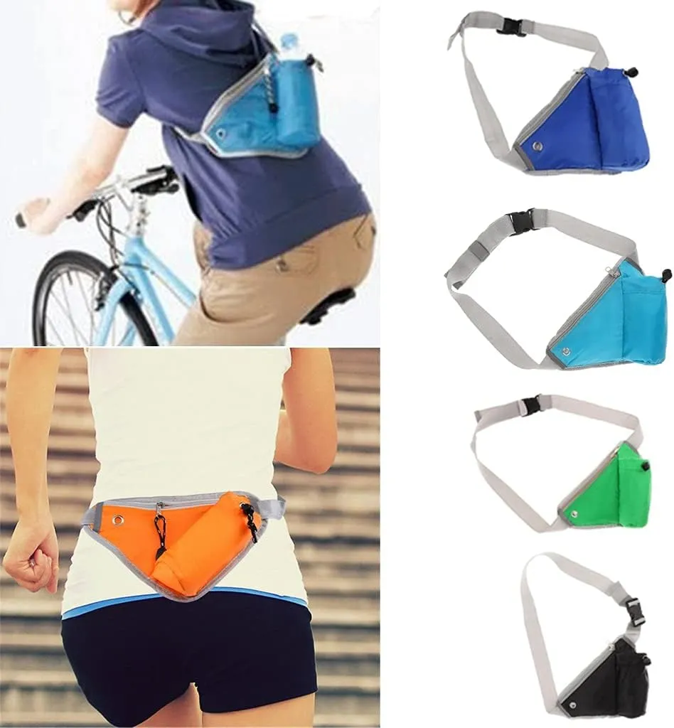 Multi-use Sports Running Triangle Waist Bag Bum Fanny Pack Hiking Cycling Jogging Belt Water Bottle Pocket Shoulder Chest Bag (Color : D) (B)