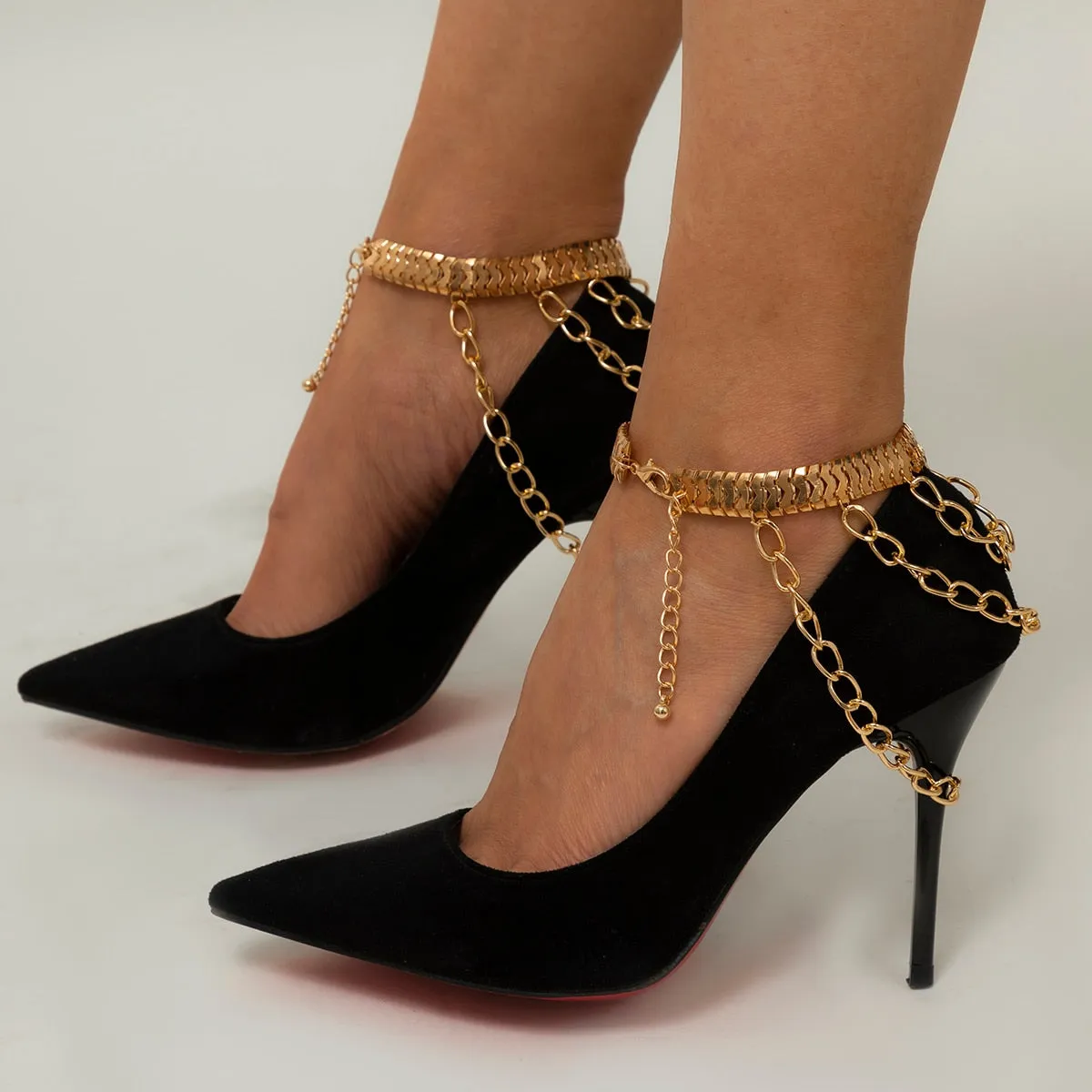 Multilayer Chain High Heel Shoe anklet