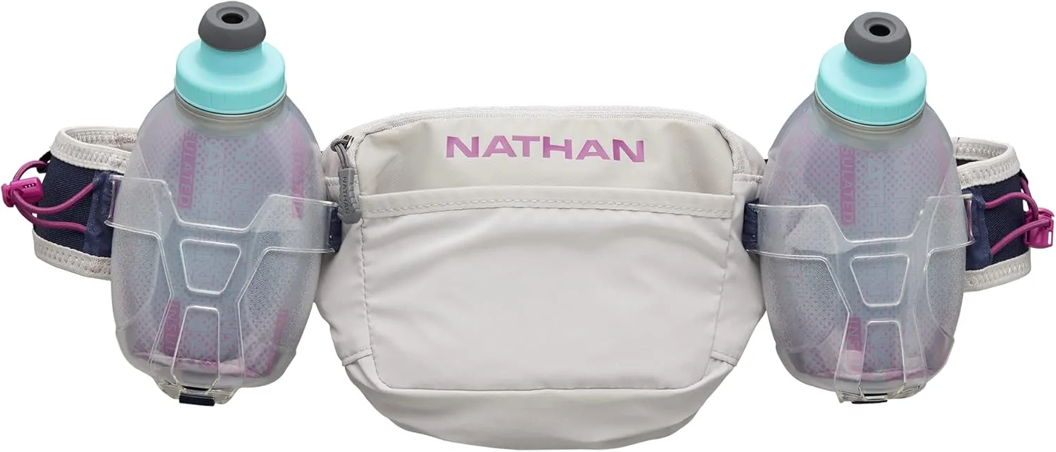 Nathan Hydration Running Belt with Flasks and Storage Pockets. Trail Mix Plus.