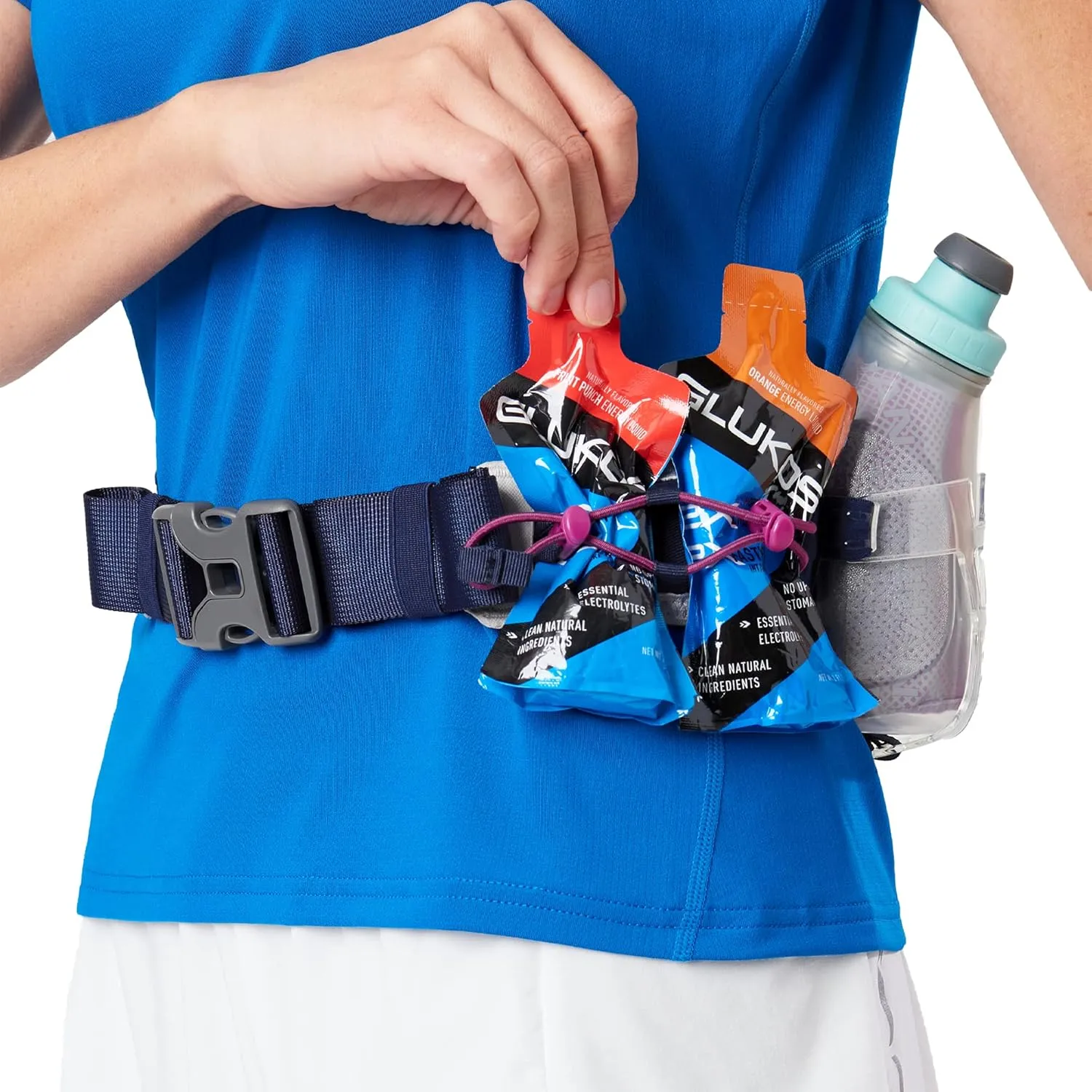 Nathan Hydration Running Belt with Flasks and Storage Pockets. Trail Mix Plus.