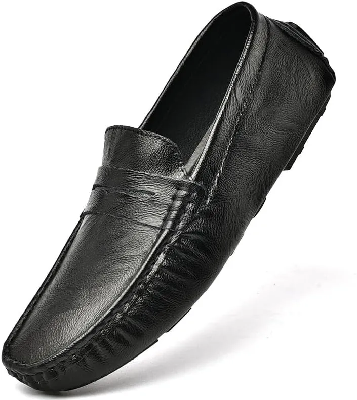 New Mens Loafers Shoe Penny Driving Style Loafer Vegan Leather Anti-Slip Flat Heel Comfortable Prom Fashion Slip-ons