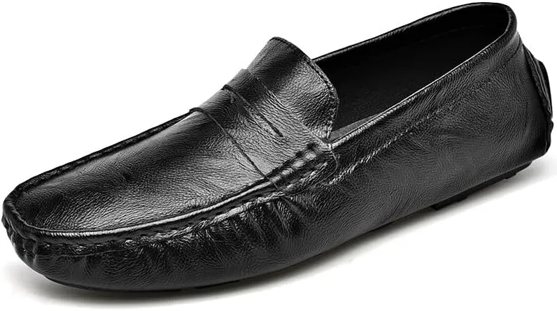 New Mens Loafers Shoe Penny Driving Style Loafer Vegan Leather Anti-Slip Flat Heel Comfortable Prom Fashion Slip-ons