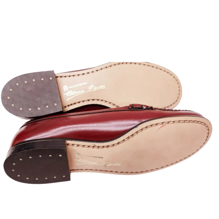 New *Vintage Etienne Aigner Oxblood Penny Loafers Men (10B) #509725
