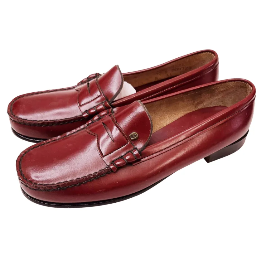 New *Vintage Etienne Aigner Oxblood Penny Loafers Men (10B) #509725