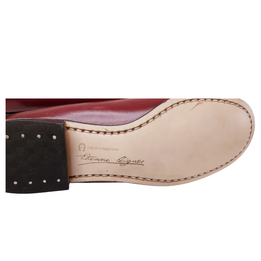 New *Vintage Etienne Aigner Oxblood Penny Loafers Men (10B) #509725