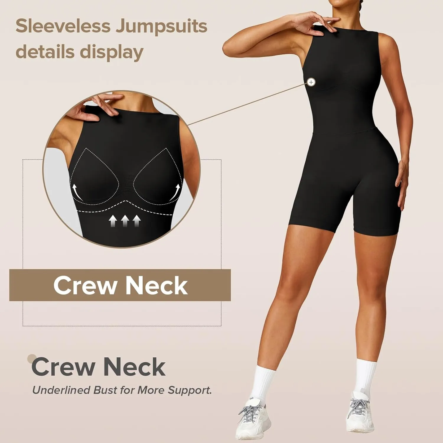 OEAK Scrunch Butt Jumpsuit Shorts for Women 5.5'' Booty Lift Short Unitard Backless Body Suits Workout Set V Back Rompers