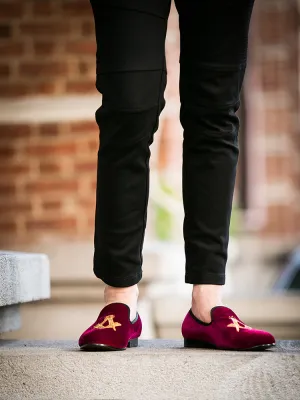 Piergitar classic men's wedding shoes big brand embroidered velvet loafers European and American casual smoking shoes