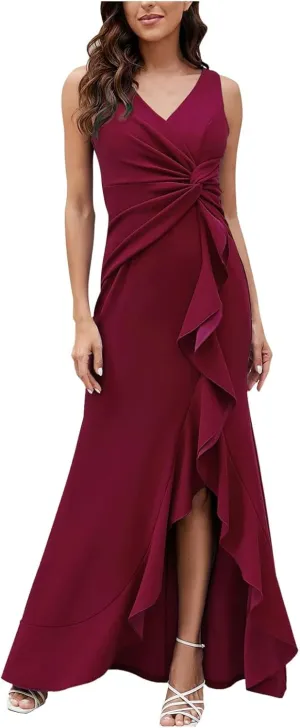 Plus Size Dresses for Curvy Women Tank Dress Basic Sleeveless V Neck Long Maxi Dresses Party Club Flowy Sundresses