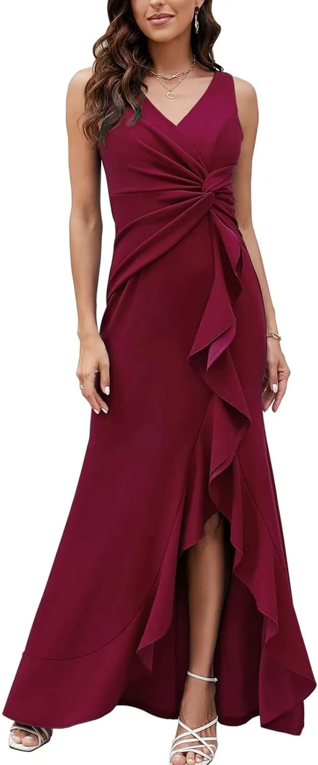 Plus Size Dresses for Curvy Women Tank Dress Basic Sleeveless V Neck Long Maxi Dresses Party Club Flowy Sundresses