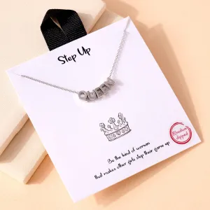 Queen Letters Charm Silver Dip Necklace