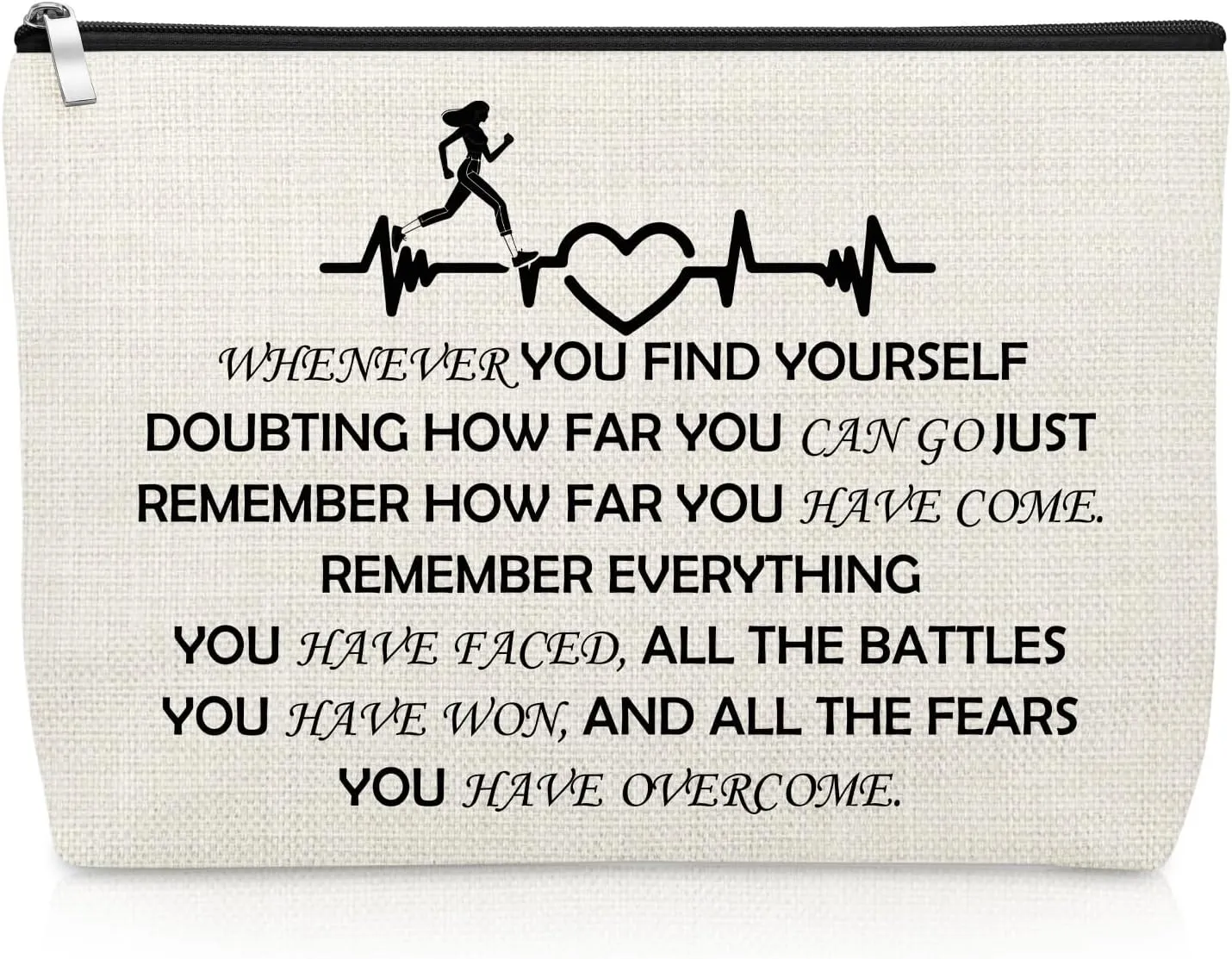 Runner Gifts for Women Running Lover Makeup Bag Inspirational Gifts for Marathon Xc Runner Cosmetic Bag Positive Present for Her Christmas Birthday Present Cross Country Running Zipper Pouch