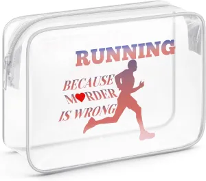 Sazuwu Funny Running Gifts Clear Makeup Bags with Zipper Marathon Runner Gifts for Women Running Themed Gifts Cosmetic Travel Bag Organizer Running Lover Gifts Birthday Christmas Gift