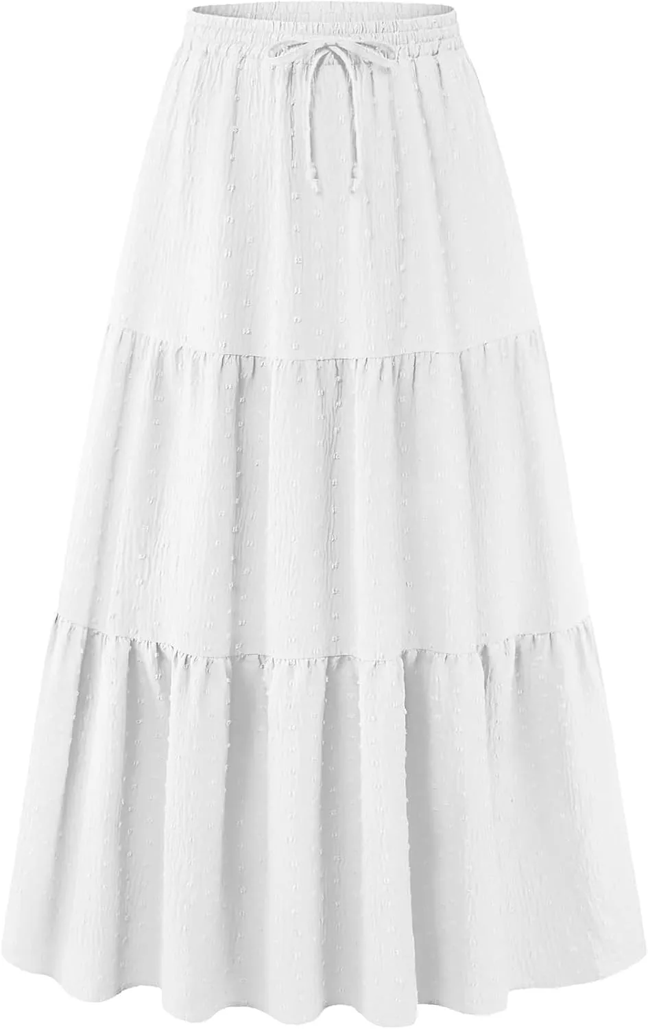 SEAFORM Women's Polka Dot Midi Skirt - Flowy High-Waisted Long Skirt with Elastic Perfect for Casual or Formal Occasions