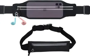 Slim Running Belt Fanny Pack for Men Women, Running Hiking Cycling Phone Holder, Reflective Runners Pouch Waist Pack for Workout, Money Belt, Running Gear Accessories GiftFits All Size Phones