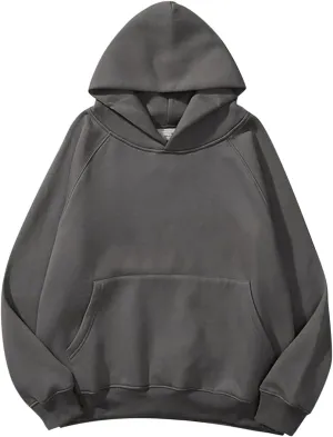 Solid Hoodies for Women Oversized Raglan Long Sleeve Pullover Top Casual Loose Sports Sweatshirt with Pockets