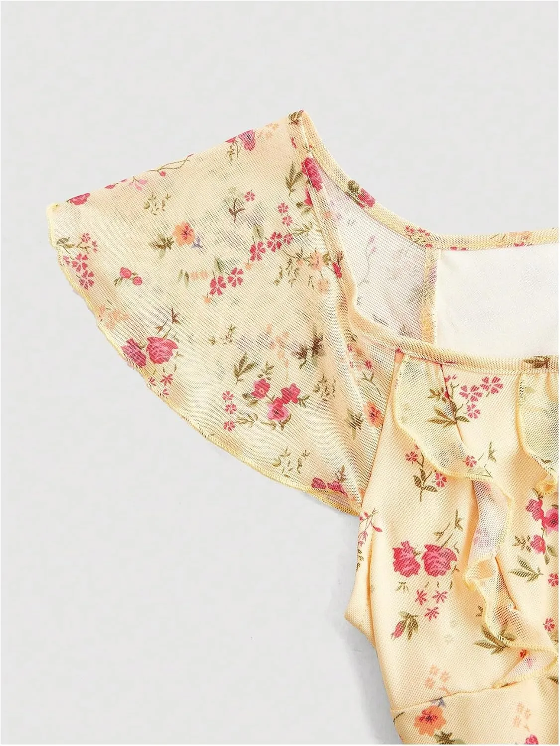SOLY HUX Women's Vintage Floral Dress Summer Cap Sleeve Mini Dresses Going Out Beach Short Dress