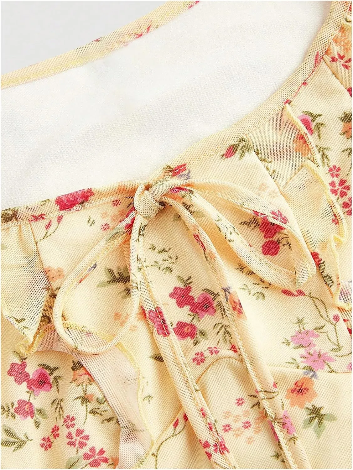 SOLY HUX Women's Vintage Floral Dress Summer Cap Sleeve Mini Dresses Going Out Beach Short Dress