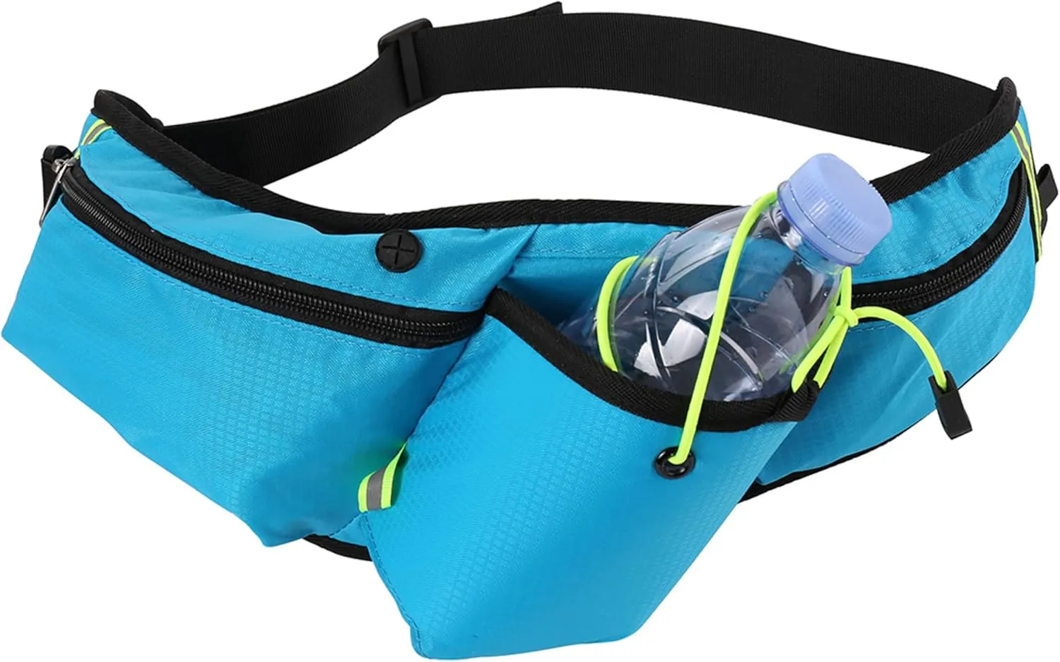 Sumac Water Resistant Waist Pack Travel Pouch Bag  Adjustable Strap, Durable Nylon, Handsfree Phone Holder, Dual Zip Compartments for Hiking, Running, Outdoor Activities, Unisex Accessory (Blue)