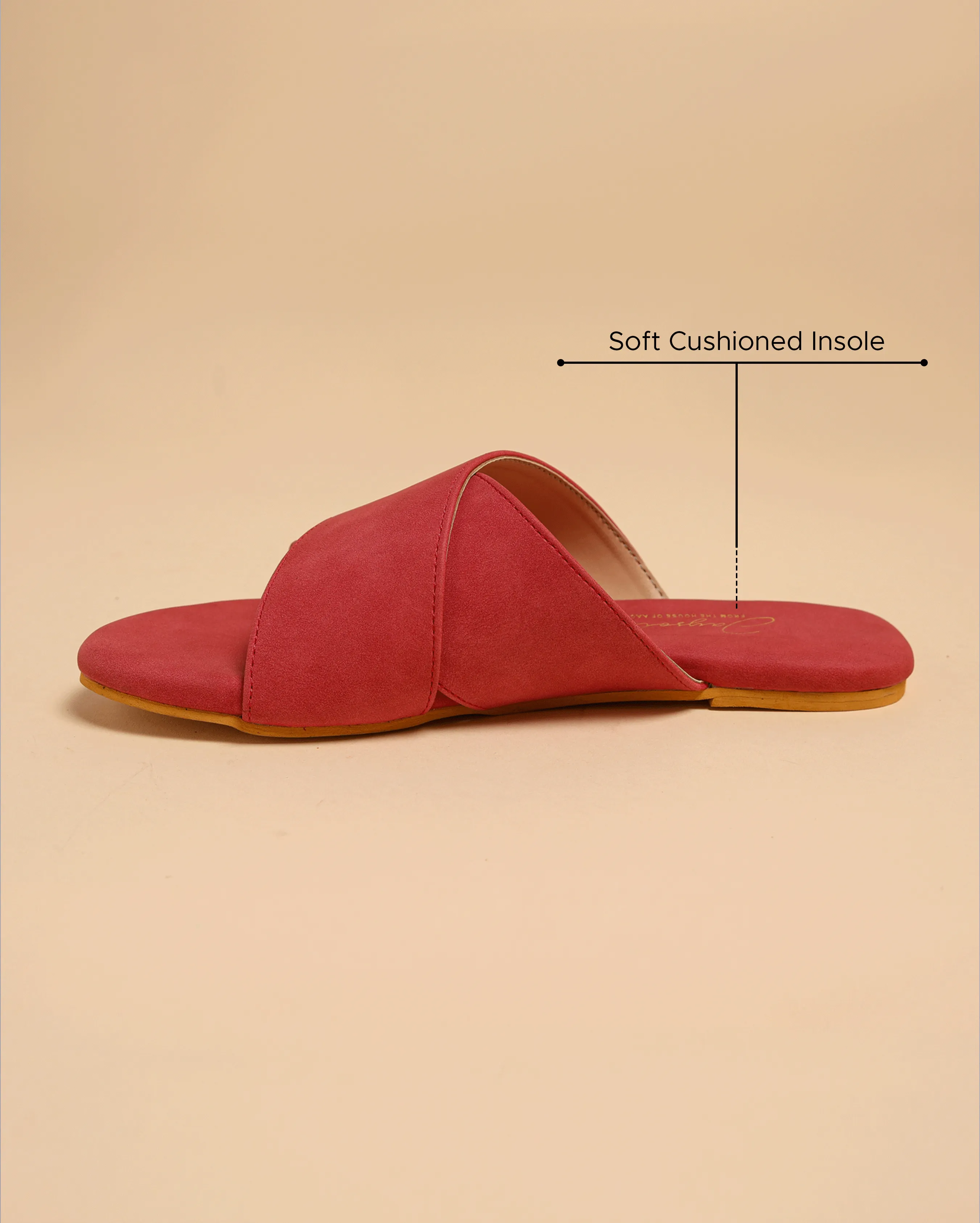 Sunkissed Coral Suede Flats