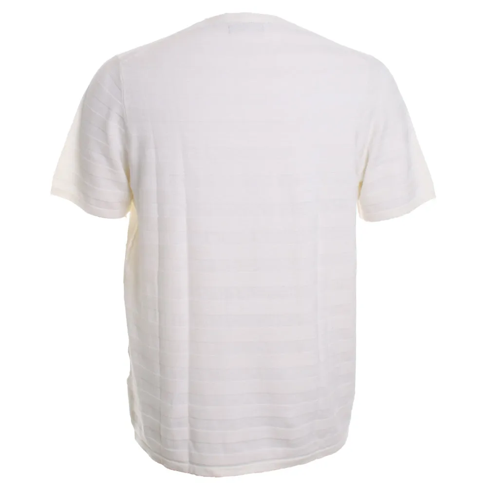 Textured Short Sleeve V Neck Tee