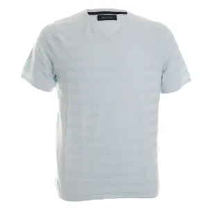 Textured Short Sleeve V Neck Tee