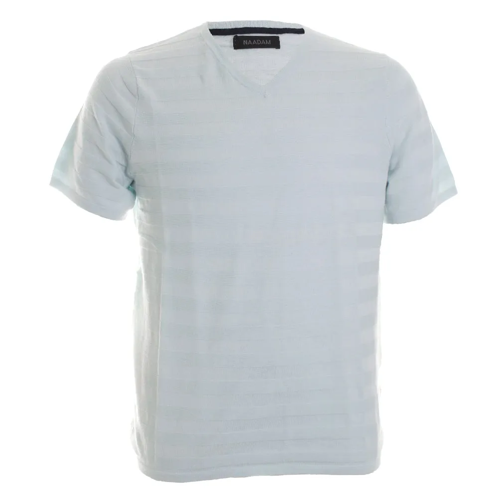 Textured Short Sleeve V Neck Tee