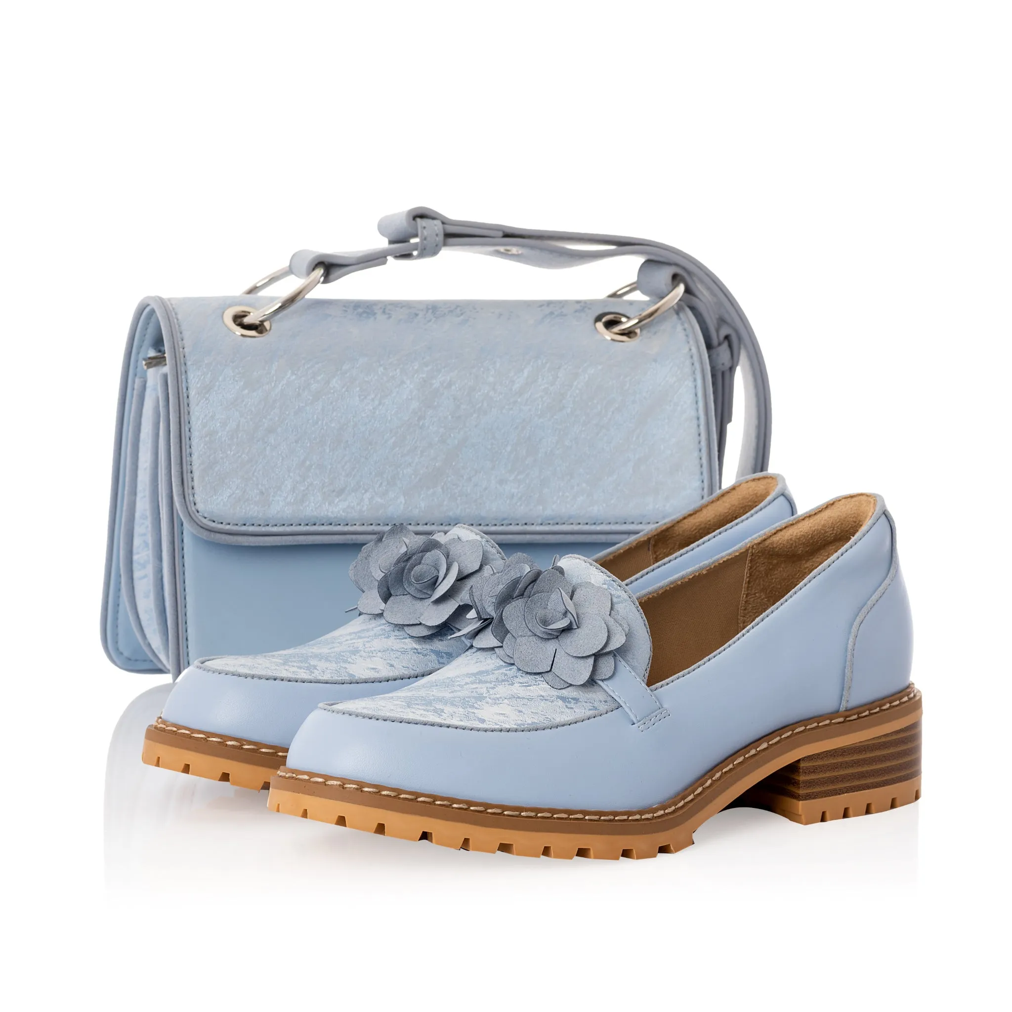 Toledo Powder Blue Cross Body Bag Handbag (Matches Gigi Loafers) by Ruby Shoo
