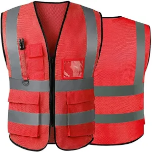 Tydon Guardian Reflective Safety Vest for Women Men High Visibility Security With Pocket Zipper Front Meet ANSI/ISEA Standard