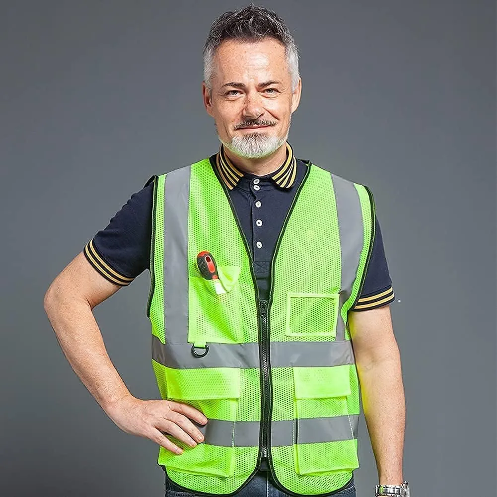 Tydon Guardian Reflective Safety Vest for Women Men High Visibility Security With Pocket Zipper Front Meet ANSI/ISEA Standard