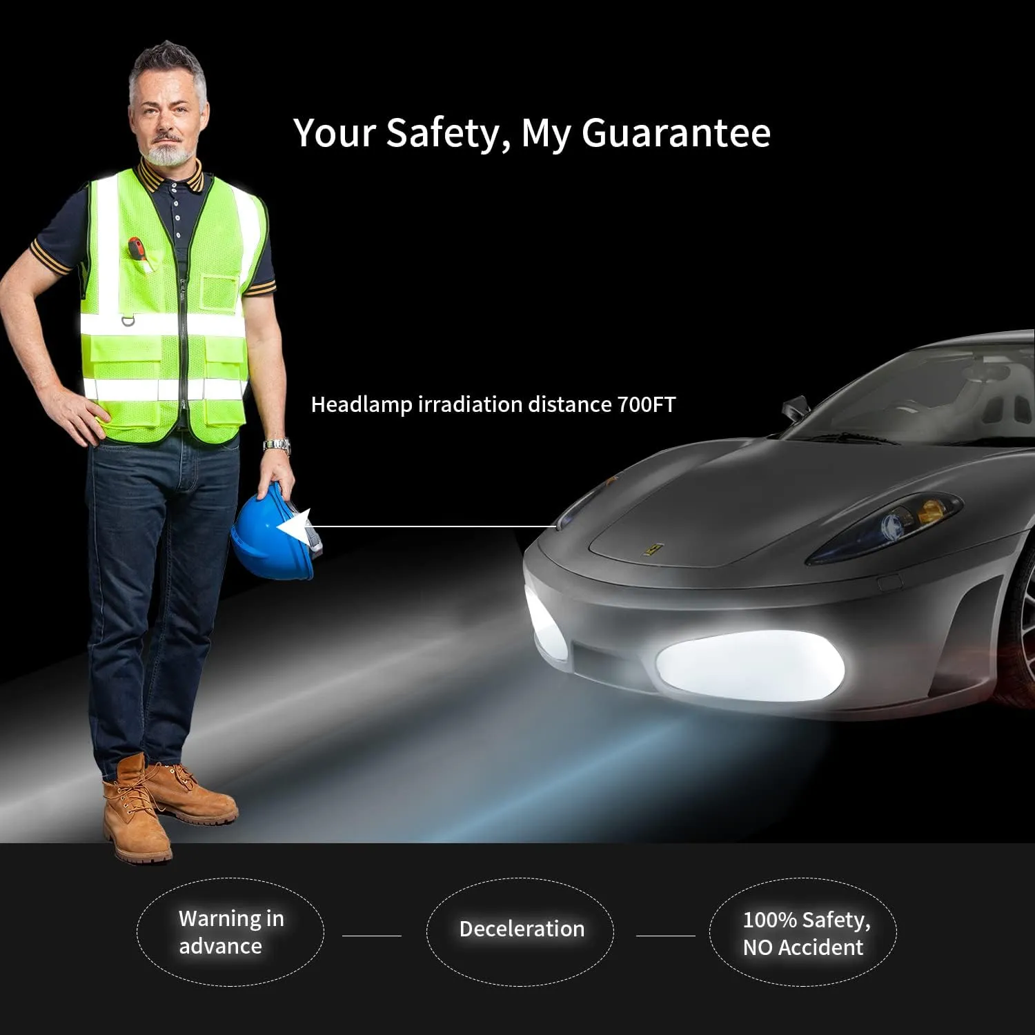 Tydon Guardian Reflective Safety Vest for Women Men High Visibility Security With Pocket Zipper Front Meet ANSI/ISEA Standard