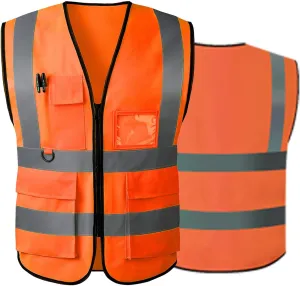 Tydon Guardian Reflective Safety Vest for Women Men High Visibility Security With Pocket Zipper Front Meet ANSI/ISEA Standard