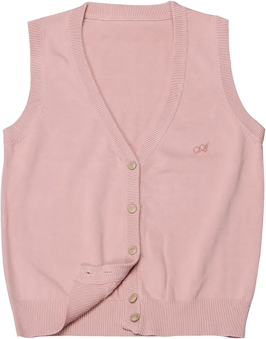 V Neck Sweater Vest for Women Trendy Sleeveless Cardigan Solid Color Button Down Knitted Tank Tops