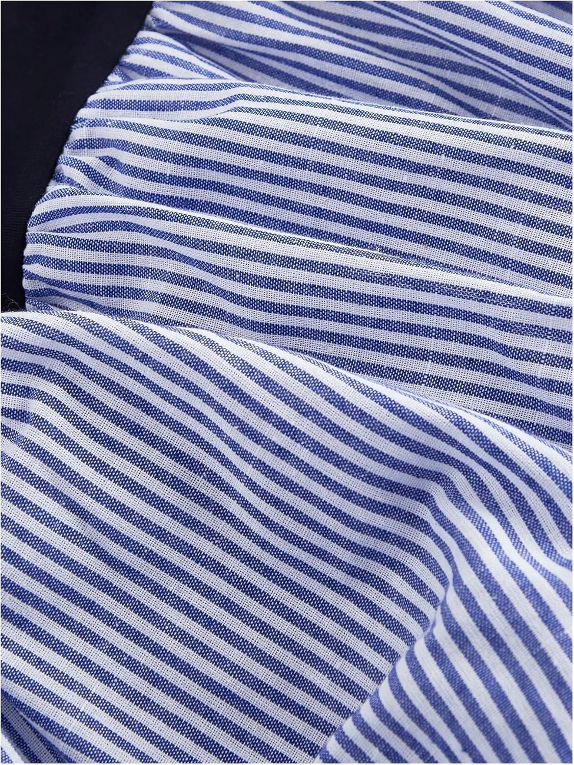 Verdusa Women's Plus Size Striped Drop Waist Mini Bubble Dress Y2k Flared Ruffle Tank Dresses