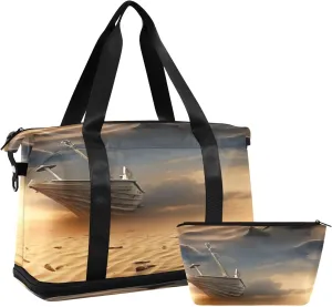 Vessels Bad Weather Sports Gym Bag with Waterproof Dry Wet Pocket, Travel Duffel Bag for Women MenWorkout Bag Fits Yoga, Swimming
