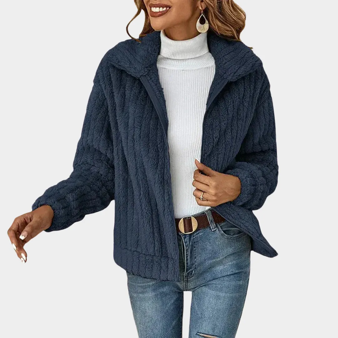 Women's Lapel Jacket  Elegant Solid Color Coat  Warm Casual Outerwear  Stylish Fit  Multiple Colours