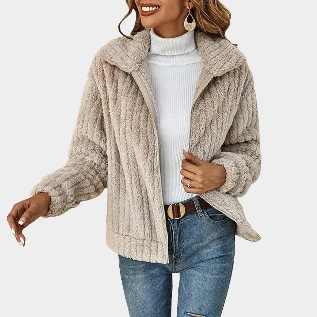 Women's Lapel Jacket  Elegant Solid Color Coat  Warm Casual Outerwear  Stylish Fit  Multiple Colours