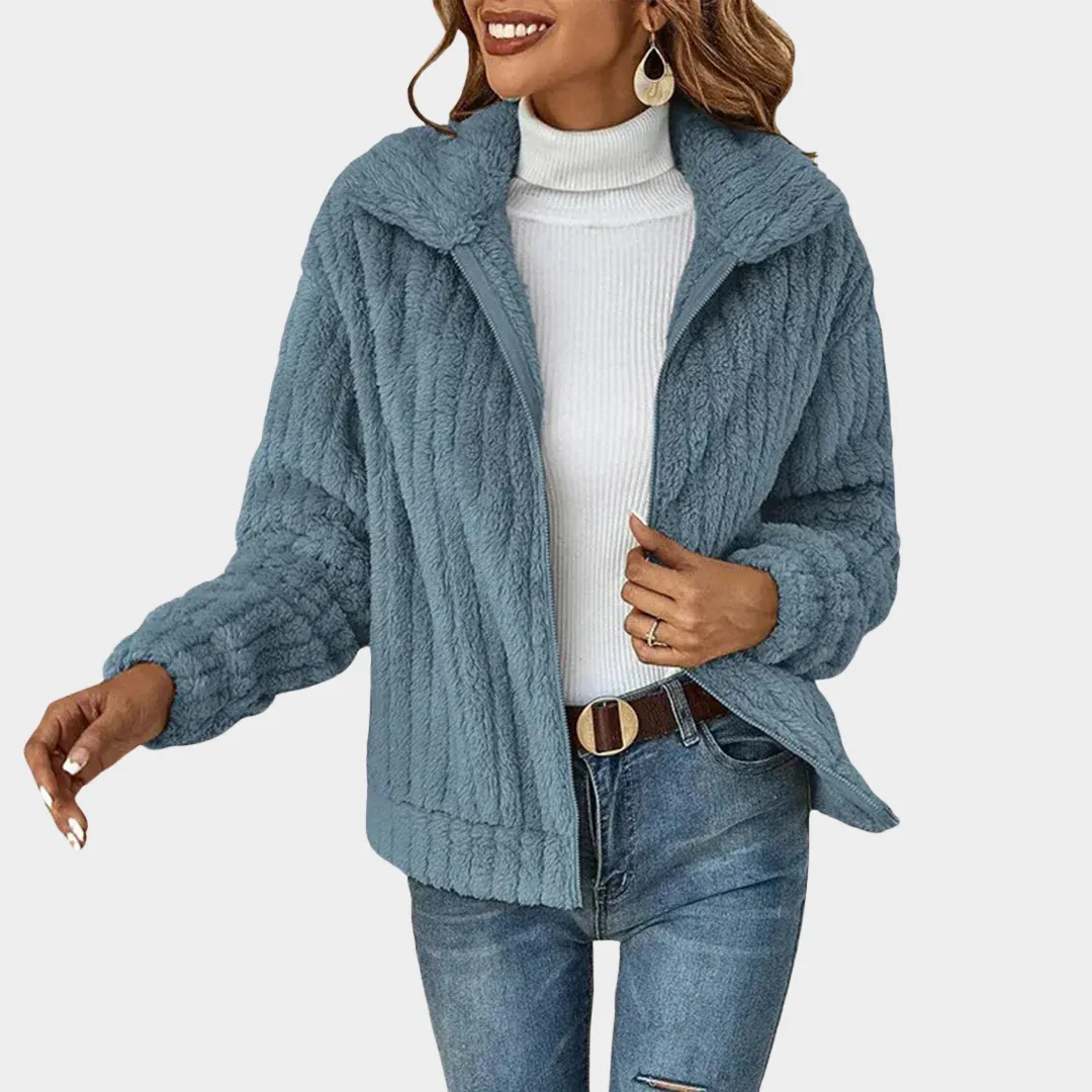 Women's Lapel Jacket  Elegant Solid Color Coat  Warm Casual Outerwear  Stylish Fit  Multiple Colours